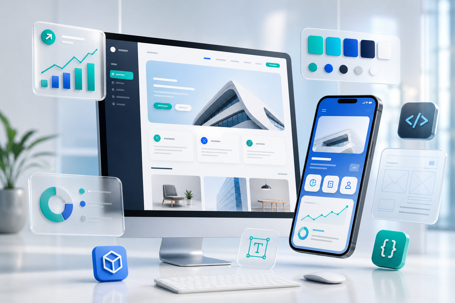 LookupStudio website, mobile app, and conversion design workspace preview